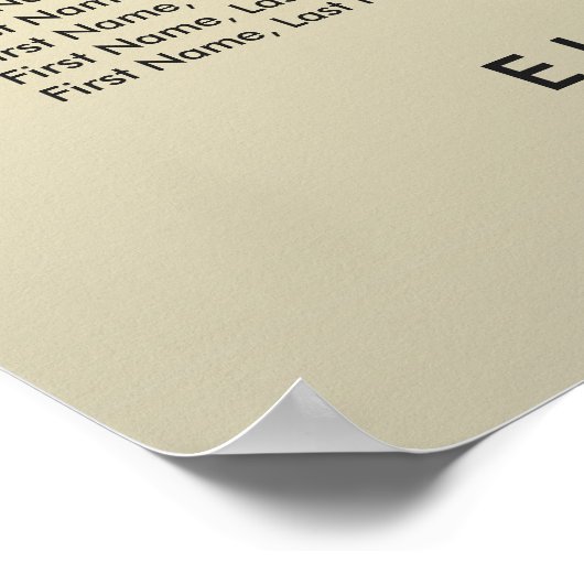 Moderne schicke Gold Floral Hochzeitskarte Poster (Ecke)