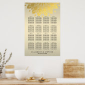 Moderne schicke Gold Floral Hochzeitskarte Poster (Küche)