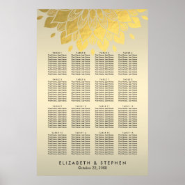 Moderne schicke Gold Floral Hochzeitskarte Poster