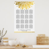 Moderne schicke Gold Floral Hochzeitskarte Poster (Küche)