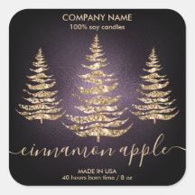 Moderne schicke Gold Glitzer Pine Christmas Candle