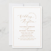 Moderne schicke Gold Script Minimal Hochzeitsempfe Einladung (Vorderseite)