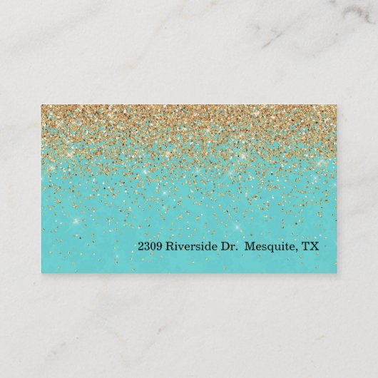 Moderne schicke Gold-und Türkis-Mama-Karte Telefonnummerkarte (Rückseite)