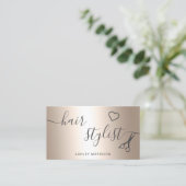 Moderne, schicke goldene Metallschere Visitenkarte (Stehend Vorderseite)