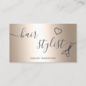 Moderne, schicke goldene Metallschere Visitenkarte (Vorderseite)