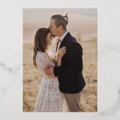 Moderne schicke Goldfoil Olivenöl Grünes Foto Hoch Folieneinladung (Rückseite)