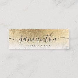 Moderne schicke Goldfolie Ober Marmor Make-up Haar Mini Visitenkarte