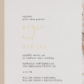 Moderne schicke Goldfolie Schwarz-weiße Lässige Ho Folieneinladung