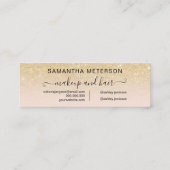 Moderne, schicke Goldmedaille Glitzer Ober Blush V Mini Visitenkarte (Rückseite)
