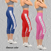 Moderne schicke Golftext-Muster pink Capri Leggings