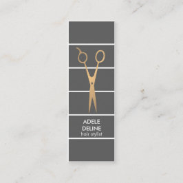 Moderne, schicke graue Kupfer-Schere Haar Stylist Mini Visitenkarte
