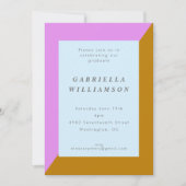 Moderne schicke Grenz-Minimal-Graduiertenparty ros Einladung (Vorderseite)