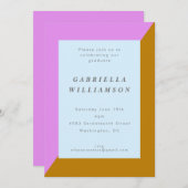 Moderne schicke Grenz-Minimal-Graduiertenparty ros Einladung (Vorne/Hinten)