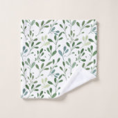 Moderne schicke Grünanlagen Wasserfarben Botanisch Badhandtuch Set (Waschlappen)