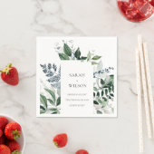 Moderne, schicke Grüne Blätter Tropenblätterhochze Serviette (Beispiel)