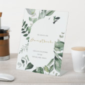 Moderne, schicke Grüne Blätter Tropenblätterhochze Sockelschild (In SItu)