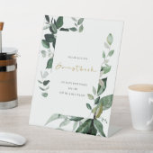 Moderne, schicke grüne Blätter, tropische Blätter Sockelschild (In SItu)