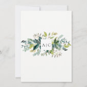 Moderne schicke Grüne Einladung Hochzeit (Rückseite)