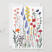 Moderne schicke, helle wilde Blume 1 Geburtstag Einladung (Rückseite)