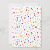 Moderne schicke, helle wilde Blume 1 Geburtstag Einladung (Rückseite)