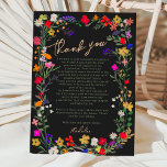 Moderne schicke, helle, wilde Blume Abschluss Dankeskarte<br><div class="desc">Schicken Sie Ihr herzliches Dankeschön für Ihre Abschlussfeier mit unserer Modern Chic Boho Bright Elegant farbenfrohe wilde Blume danke Ihnen Karte. Die botanischen Blume in Rosa, Rot, Grün und lila Farbtönen werden von Wildblumen inspiriert und die rustikalen Gärten mit subtiler Vegetation und der modernen boho-Schrift Typografie auf Schwarz. Fügen Sie...</div>