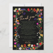 Moderne schicke, helle, wilde Blume Abschluss Dankeskarte (Vorderseite)