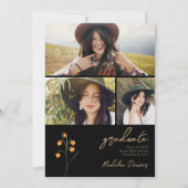 Moderne schicke, helle, wilde Blume Abschluss Dankeskarte (Rückseite)