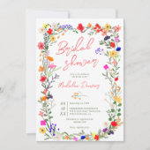 Moderne schicke, helle, wilde Blume Brautparty Einladung (Vorderseite)