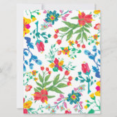Moderne schicke, helle, wilde Blume Brautparty Einladung (Rückseite)