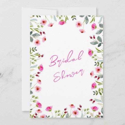 Moderne schicke, helle, wilde Blume Brautparty Einladung (Rückseite)