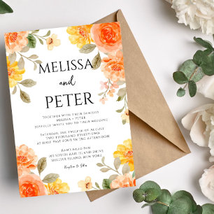 Moderne schicke, helle wilde Blume Hochzeit Einladung