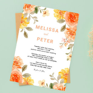 Moderne schicke, helle wilde Blume Hochzeit Einladung