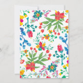 Moderne schicke, helle wilde Blume Hochzeit Einladung (Rückseite)