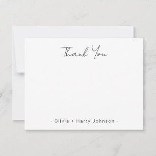 Moderne schicke Hochzeit dank White Flat Note Card Mitteilungskarte