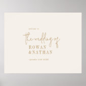 Moderne, schicke Hochzeitsfeier mit Vintagem Gold Poster (Vorne)