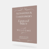 Moderne schicke Hochzeitsfeier Willkommen Acrylschild (Winkel)