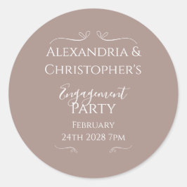Moderne schicke Hochzeitspartei Runder Aufkleber