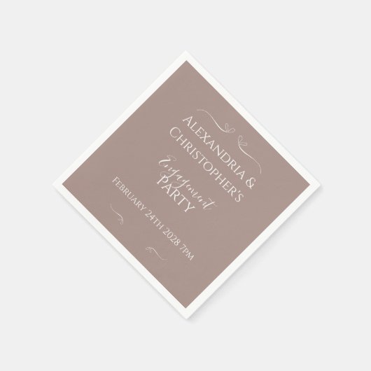 Moderne schicke Hochzeitspartei Serviette (Ecke)