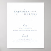 Moderne schicke Hochzeitssignatur Drinks signieren Poster (Vorne)