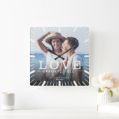 Moderne schicke Hochzeitsstimmung erobert das ganz Quadratische Wanduhr (Zuhause)