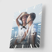 Moderne schicke Hochzeitsstimmung erobert das ganz Quadratische Wanduhr (Winkel)