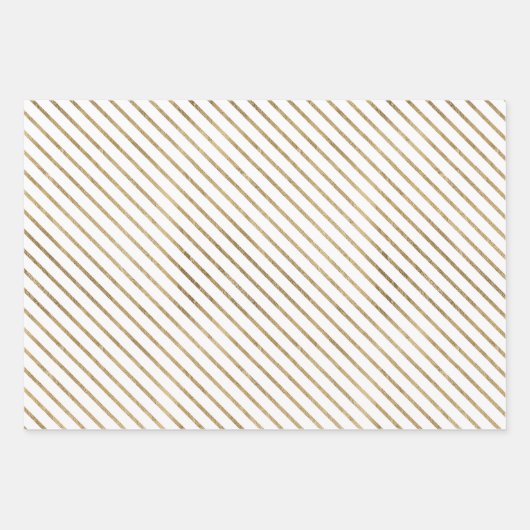 Moderne, schicke Imitate Goldstreifen, Zickzack & Geschenkpapier Set (Vorderseite)