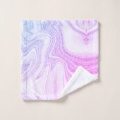 Moderne schicke Imitate rosa lila Marmor Badhandtuch Set (Waschlappen)