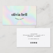 Moderne schicke Iridescent Makeup Artist Visitenkarte (Vorne/Hinten)