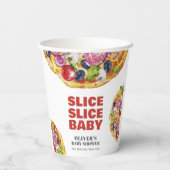 Moderne schicke italienische Slice Slice Pizza Bab Pappbecher (Rückseite)