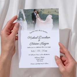 Moderne schicke Kalligraphie Hochzeitsfeier Foto E Einladung