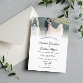 Moderne schicke Kalligraphie Hochzeitsfeier Foto E Einladung