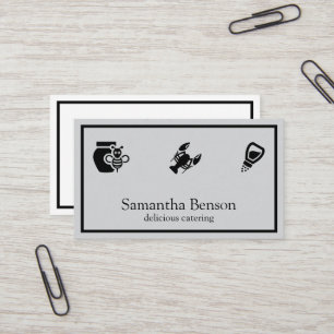 Moderne schicke Küchenutensilien Kochen und Cateri Visitenkarte