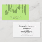 Moderne schicke Küchenutensilien Kochen und Cateri Visitenkarte (Vorne/Hinten)