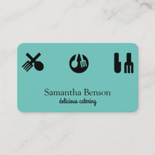 Moderne schicke Küchenutensilien Kochen und Cateri Visitenkarte
